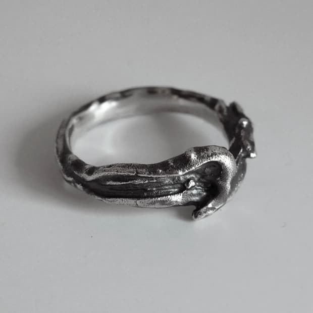 [15.5] blackmerle wave ring / 925 silver