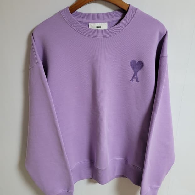 [XL] 아미 퍼플 톤앤톤 빅하트 자수 맨투맨 E21HJ028