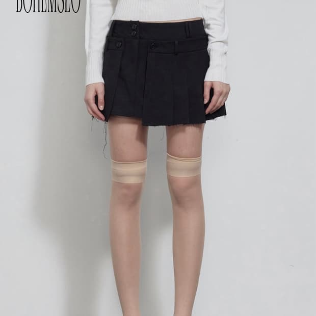 Layered wrap mini skirt