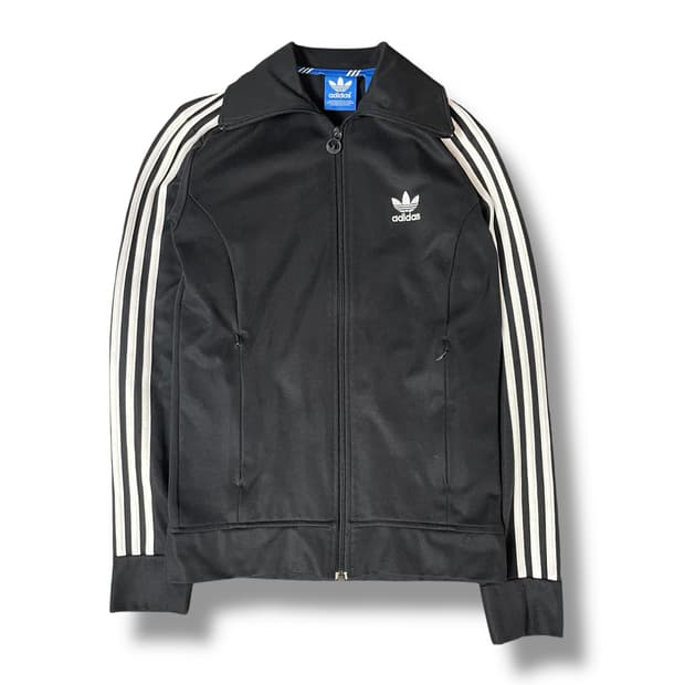 아디다스 삼선 트레포일 로고 블랙 트랙탑 져지 95