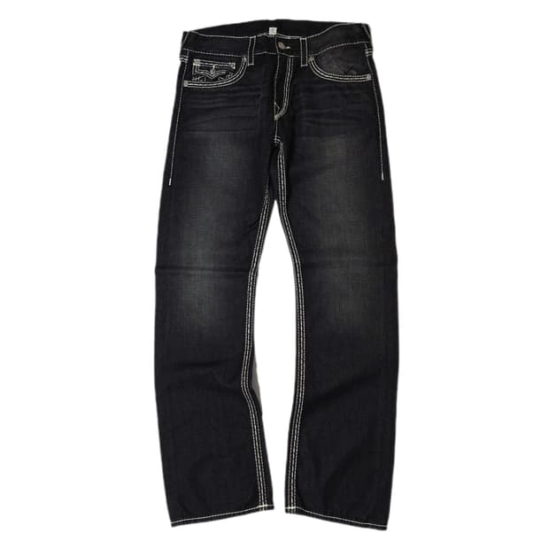 트루릴리전 월드투어 스티치 블랙진 데님 팬츠