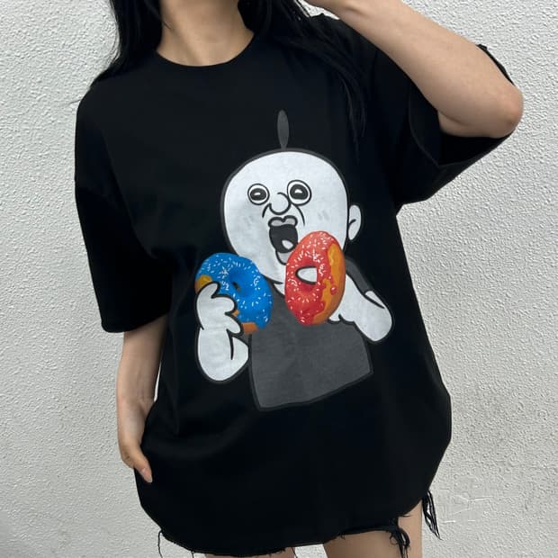 아크메드라비 빵빵이 프린팅 블랙 반팔 2