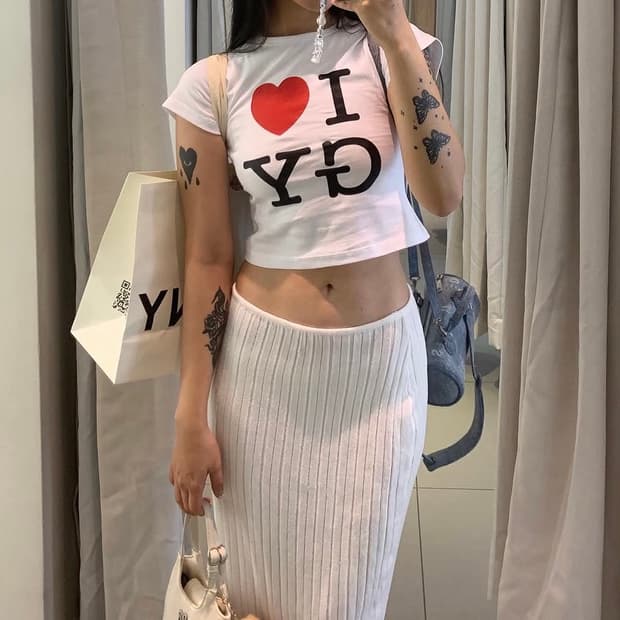 (반택포) 글로니 I ♥ GY 반팔티