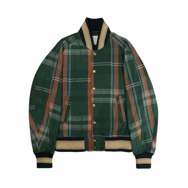 linen check blouson