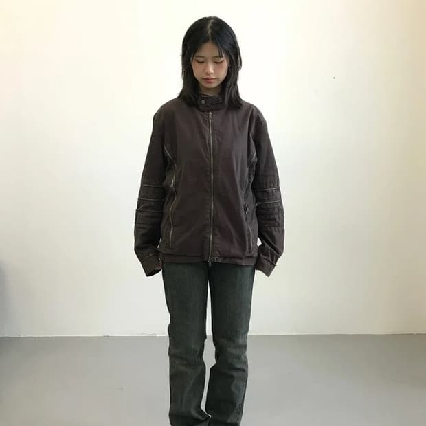 Scotch & Soda Brown Cotton Zip Jacket