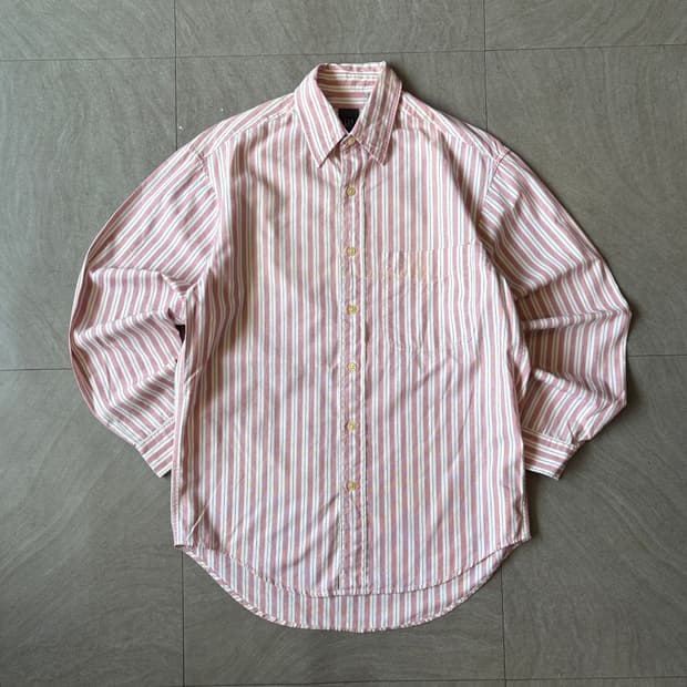 갭 핑크 스트라이프 긴팔 셔츠