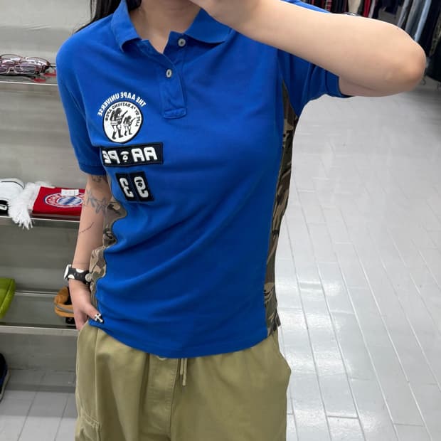 AAPE 에이프 빅로고 카모플라쥬 스트릿 카라티