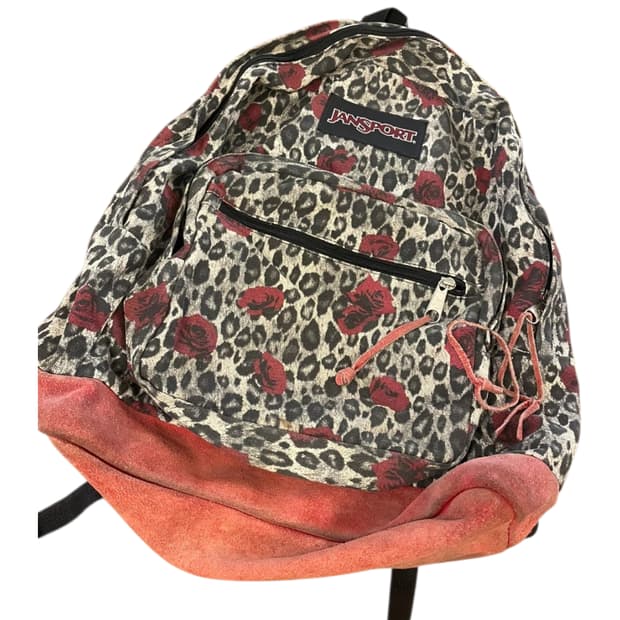 잔스포츠 레오파드 장미 백팩