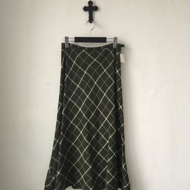 Check pattern long skirt