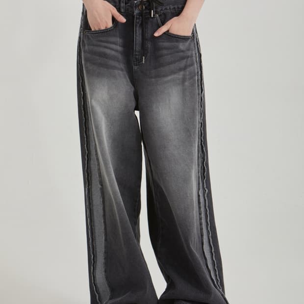 게이트리스 스페이스 와이드 흑청 데님 (남여공용)