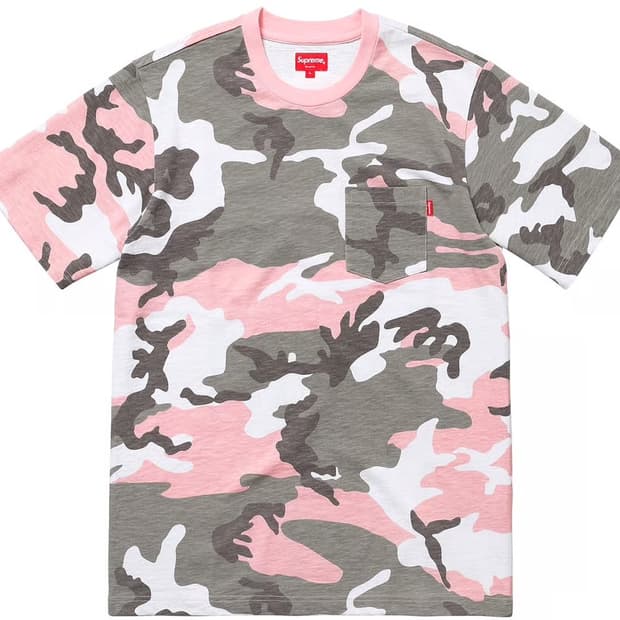 슈프림 메인 포켓티 핑크카모 L