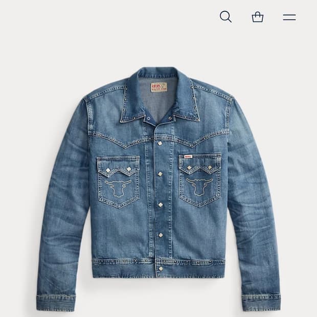 rrl 인디고 스터드 데님 자켓