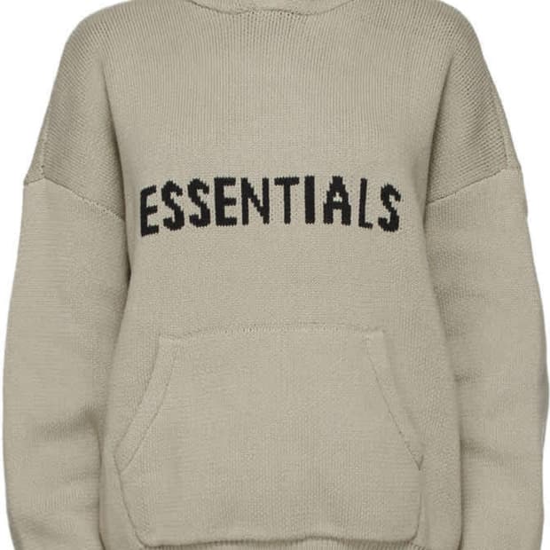 에센셜 피오갓 니트 후드 토프 타우페 L 택달린 새제품