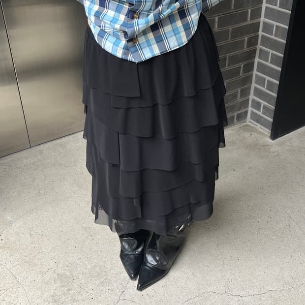 Hiroko Bis 히로코비스 레이어드 프릴 스커트