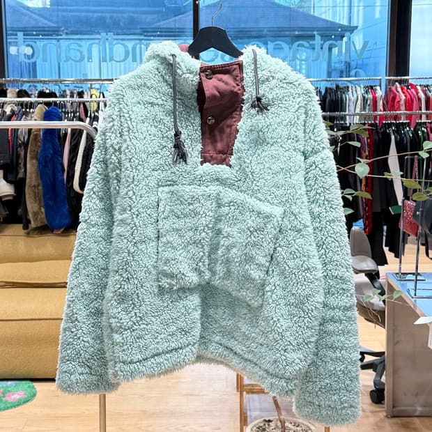 아크네 스튜디오 민트 풀오버 후디 플리스 