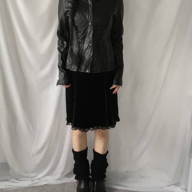 Trussardi stitch point leather jacket