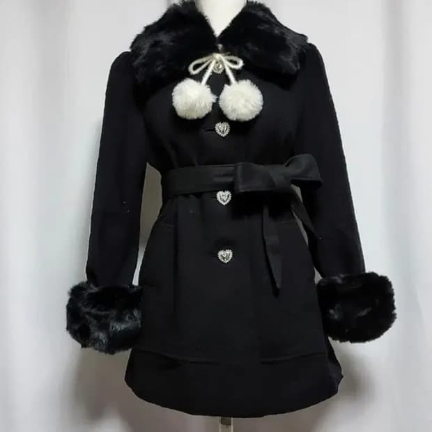 빈티지 롱코트 고스펑크 양산형지뢰계 자켓 로리타 공겜여주 핀터깔 히메갸루