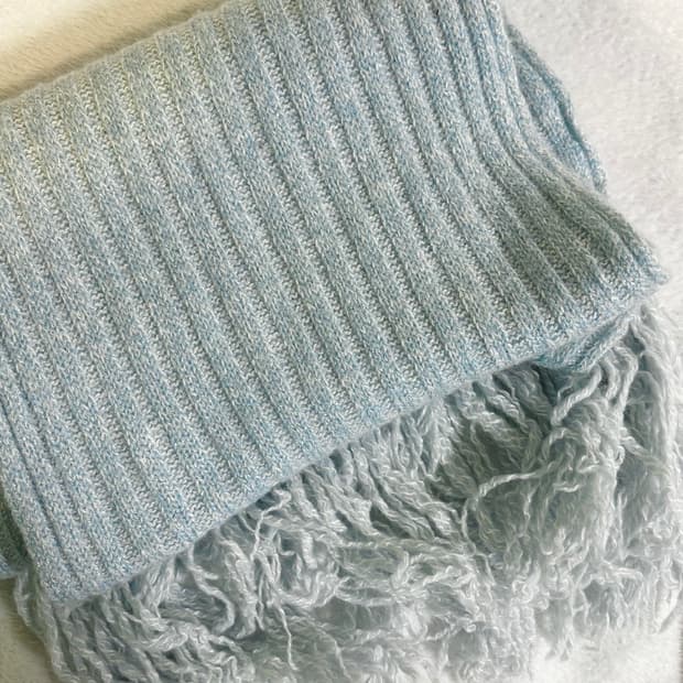 스카이블루 글리터 머플러 목도리 y2k 히메갸루 하늘색 모리걸 빈티지