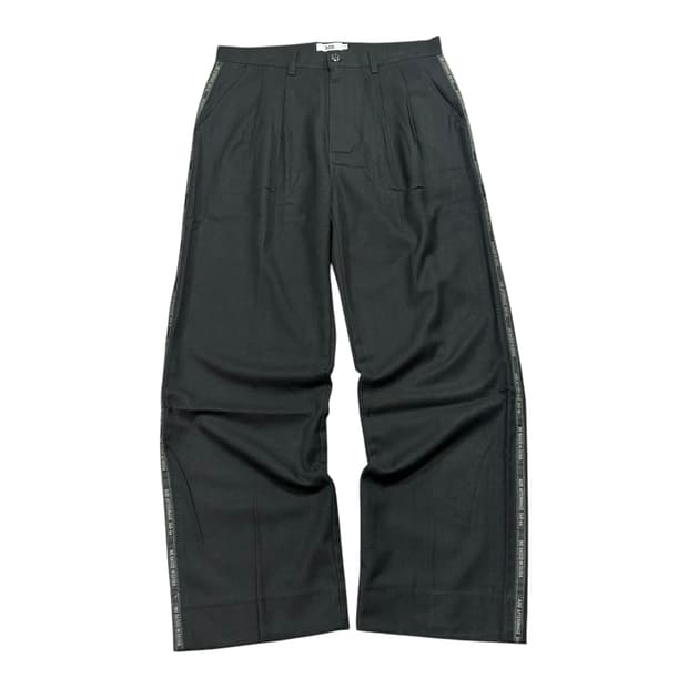 ✨ (바배) ADD 에드 블랙 사이드 패턴 와이드 슬랙스 