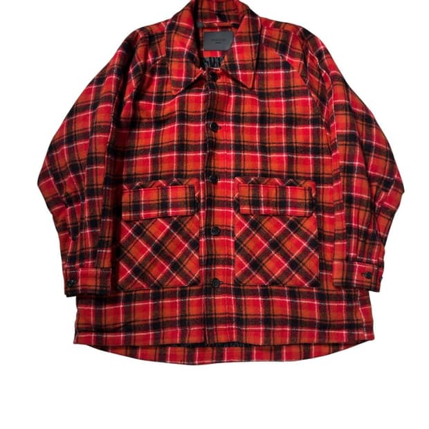 송지오 옴므 체크누빔 코트 자켓 