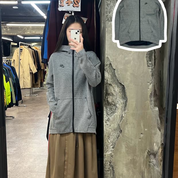 나이키 투웨이 후드집업 그레이 M #csz3516