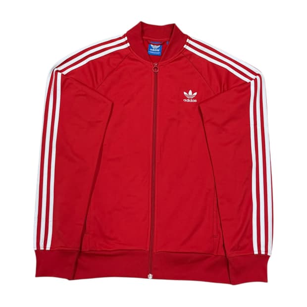 아디다스 빈티지 슈퍼스타 레드 트랙탑 져지 자켓 L 100