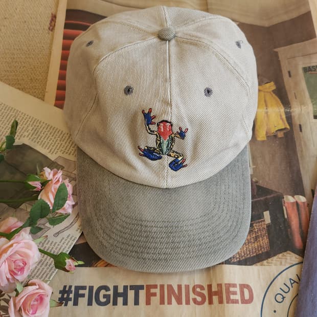 90s 빈티지 모자 애니멀 캡모자 트러커캡 미국 빈티지 독화살개구리