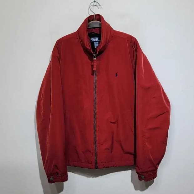 (XL) 랄프로렌 폴로 점퍼 빨강 로고 자켓 안감기모 