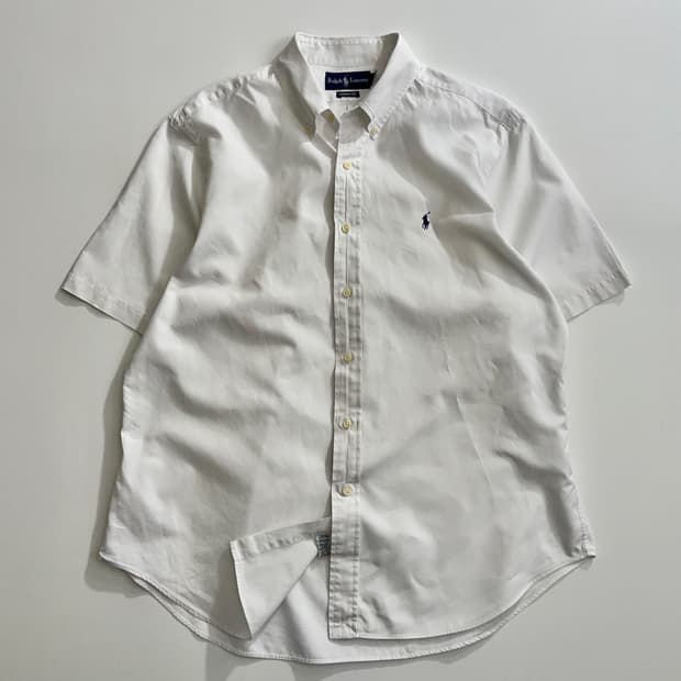 폴로 랄프로렌 화이트 반팔 셔츠 XL