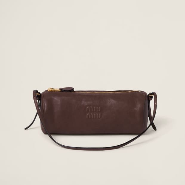 미우 미우 나파 레더 파우치 브라운 Miu Miu Nappa Leathe
