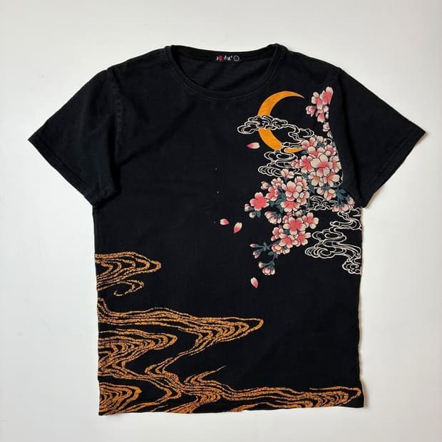 Selected JPN 사쿠라 잉어 코튼 반팔 티셔츠 PN9595