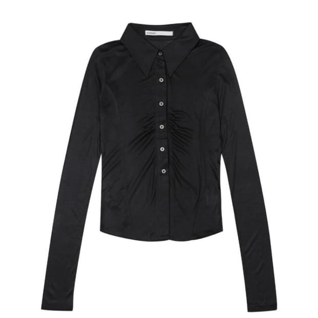보헤미안서울 보헴서 셔링 카라 셔츠 챠콜 차콜