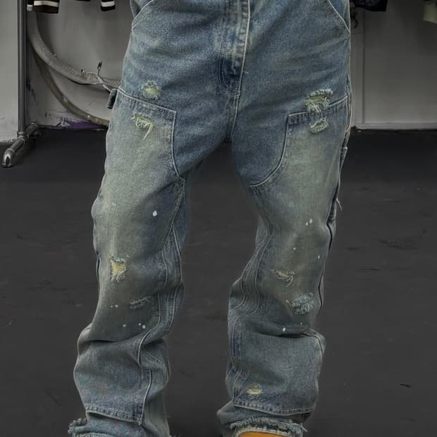 Schism Inducing 더블니 부츠컷 데님팬츠