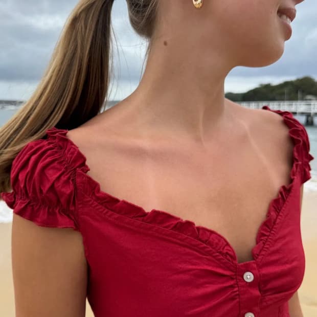 브랜디멜빌 레드 엘레나 블라우스