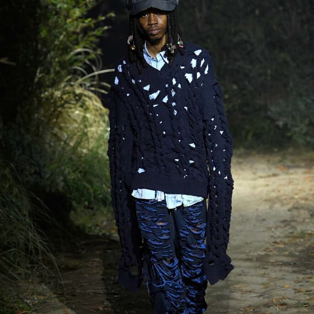 마르니 22fw 아이코닉 디스트레스드 플레어 데님 팬츠 진 30