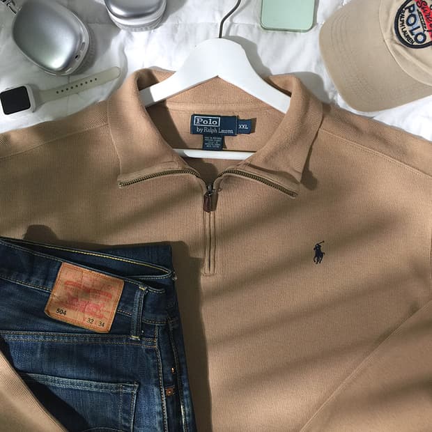 (MAN) 폴로랄프로렌 스웻 반집업 XL