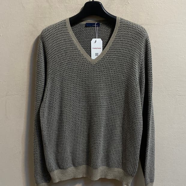 라르디니 와플 브이넥 스웨터