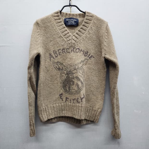 아베크롬비 빅 로고 빈티지 니트 S