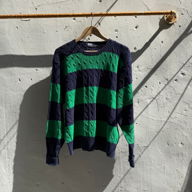 폴로 꽈배기 니트