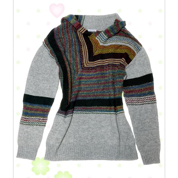 에스닉 히피 무지개 니트