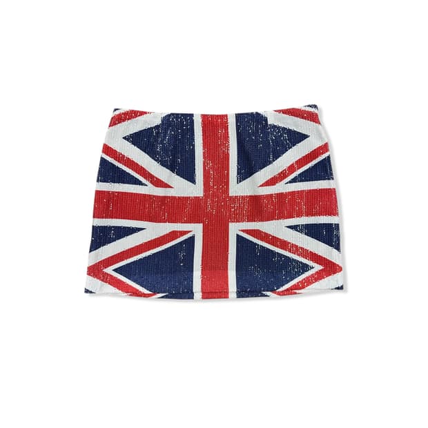 Sequin Union Jack Low waist Mini Skirt