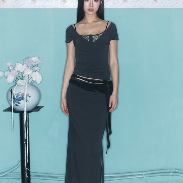 플리즈노팔로우 Ina Shirring Long Skirt 스몰
