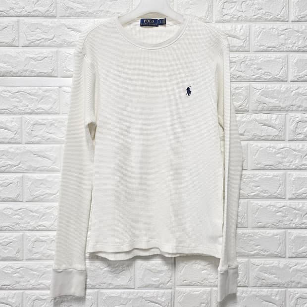 택포// 폴로 랄프로렌 와플 롱슬리브 L 흰색