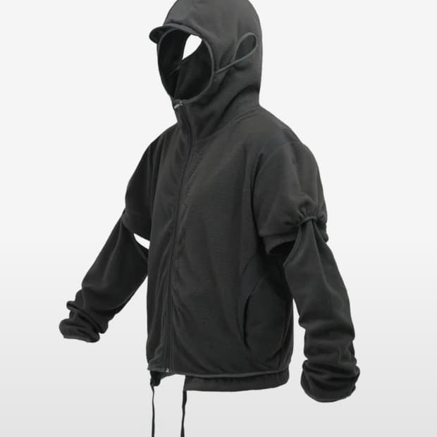 오호스 이어홀 플리스 후디 차콜