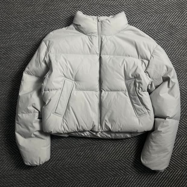 코드그라피 우먼스 덕 다운 푸퍼 크롭 패딩 그레이o 4600