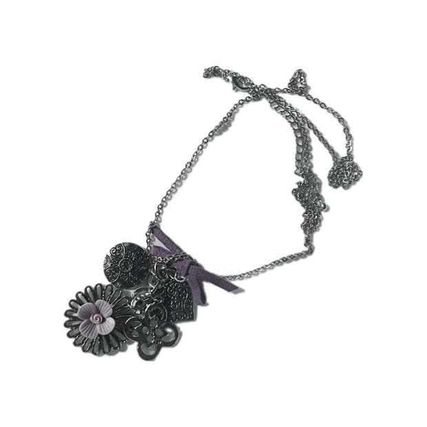 고딕 고스 오리엔탈 갸루 펑크 목걸이 앤틱 엔틱 하트 리본 문양 꽃 