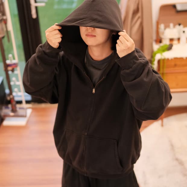 이지 갭 YZY 후드 집업 블랙 XXL 