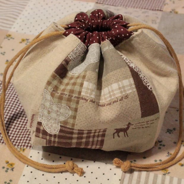 핸드메이드 바닥포인트 스트링 파우치