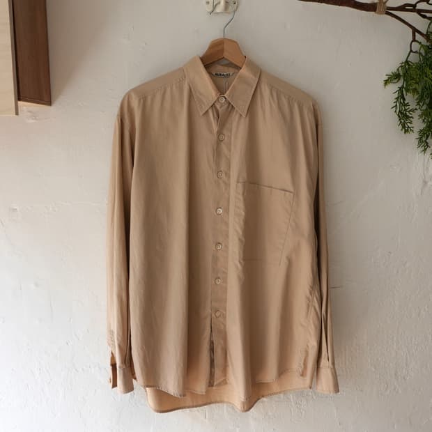 오라리 워시드 핑스 트윌 셔츠