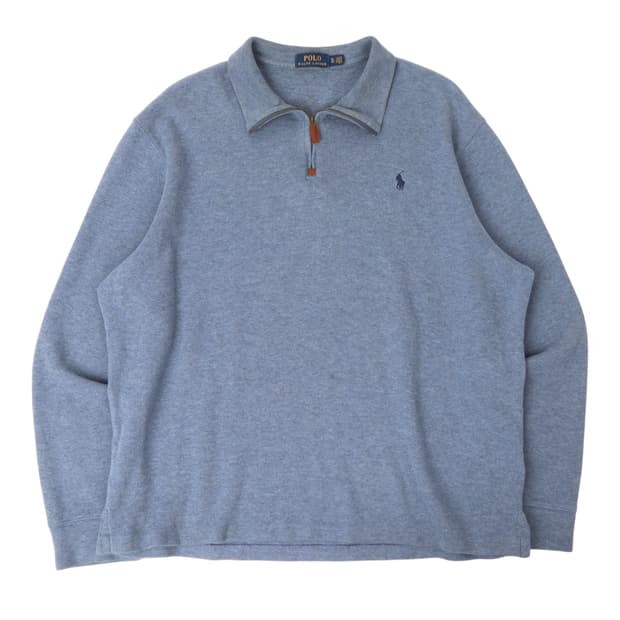 폴로 랄프로렌 블루 하프집 코튼 니트